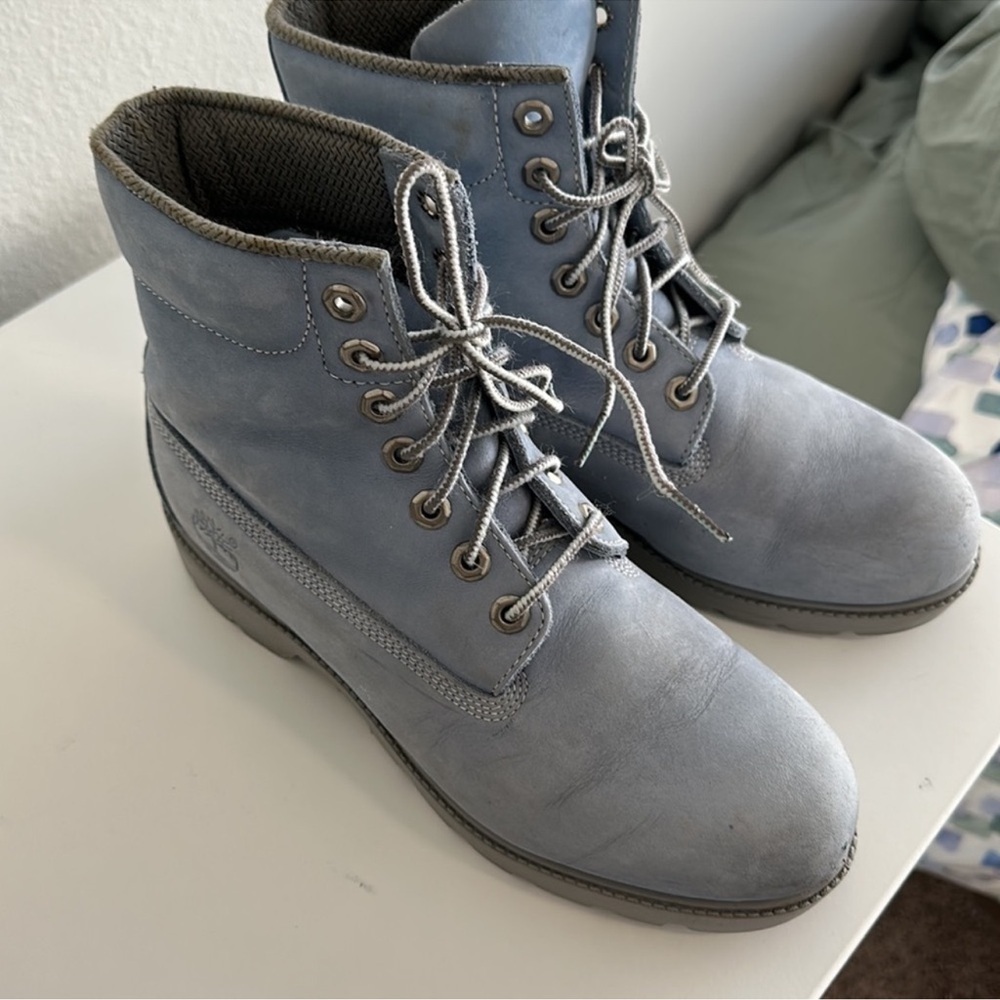 Timberland Women's Light Blue Combat Boots Waterproof 7.5 - Picture 2 of 8